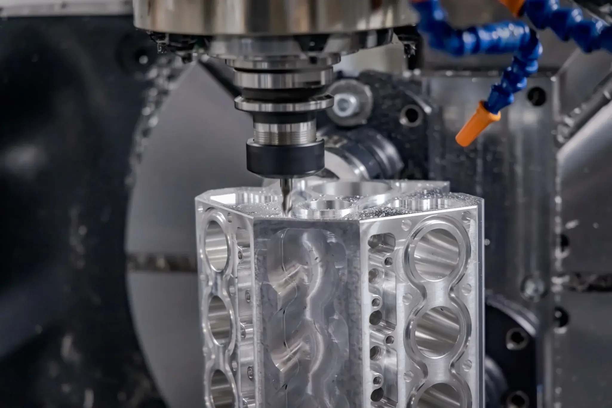 CNC milling of complex pockets in an aluminum workpiece